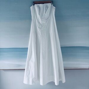 Anthropologie x Mare Mare Strapless Seamed A-Line Midi Dress White Size Small